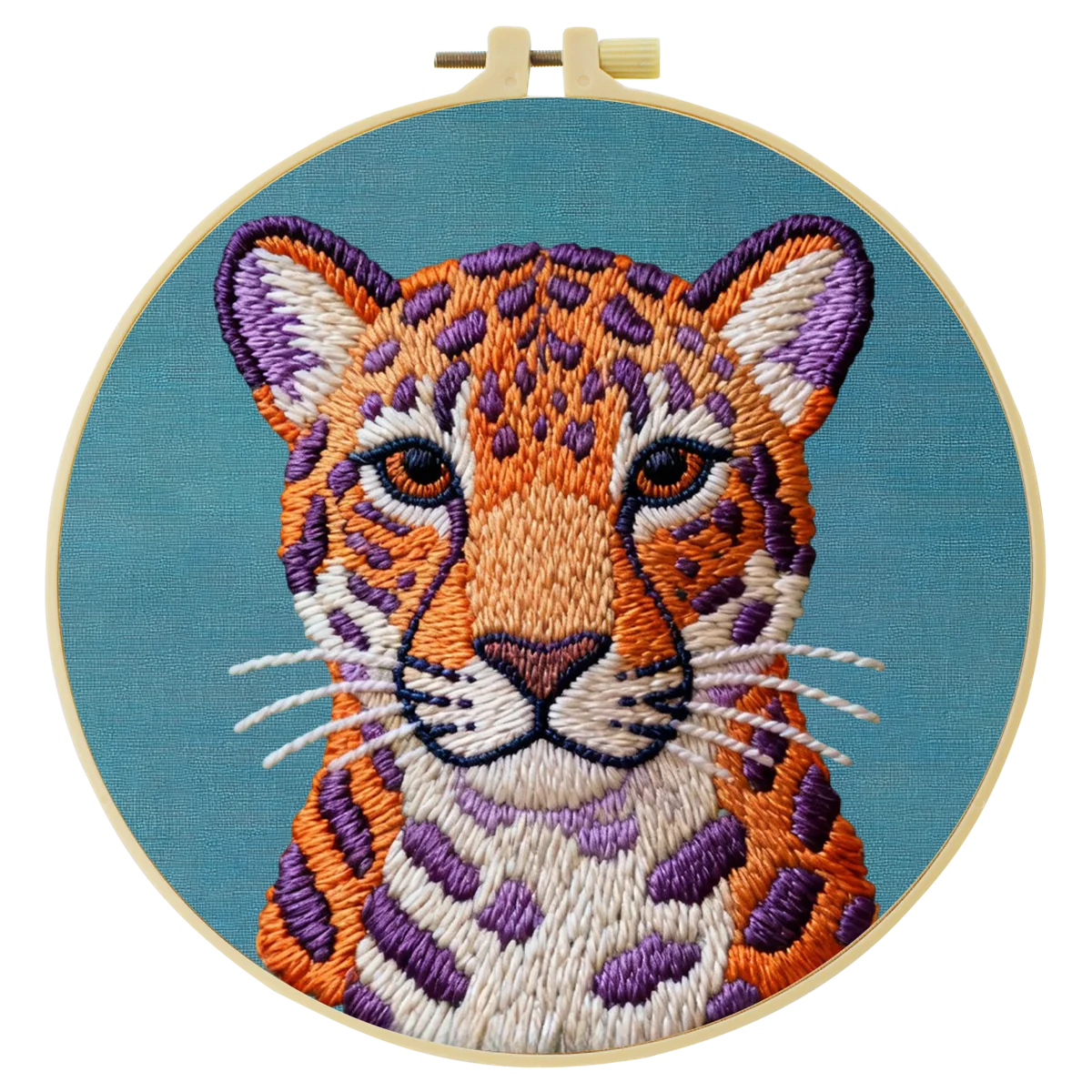 1 Stück 20X20CM/15X15CM 7,87/6,3 Zoll Tiger-Stickerei-Starter-Kit DIY-Kit DIY-Stickerei-Set für Anfänger – Detail 4