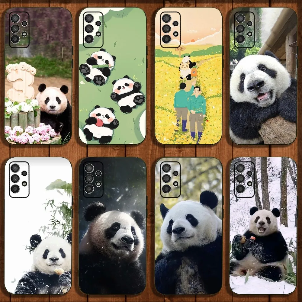 Fubao panda Animal Phone Case For Samsung Galaxy A13,A21s,A22,A31,A32,A52,A53,A71,A80,A91 Soft Black Cover