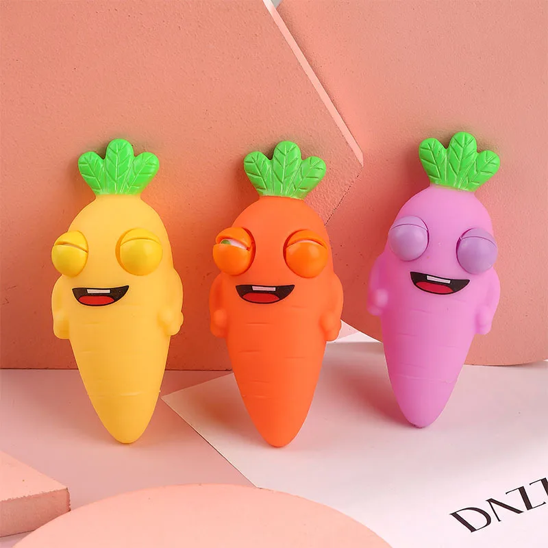

1pc-Interesting squinting carrot pinch toy, new soft and fluffy squeeze toy