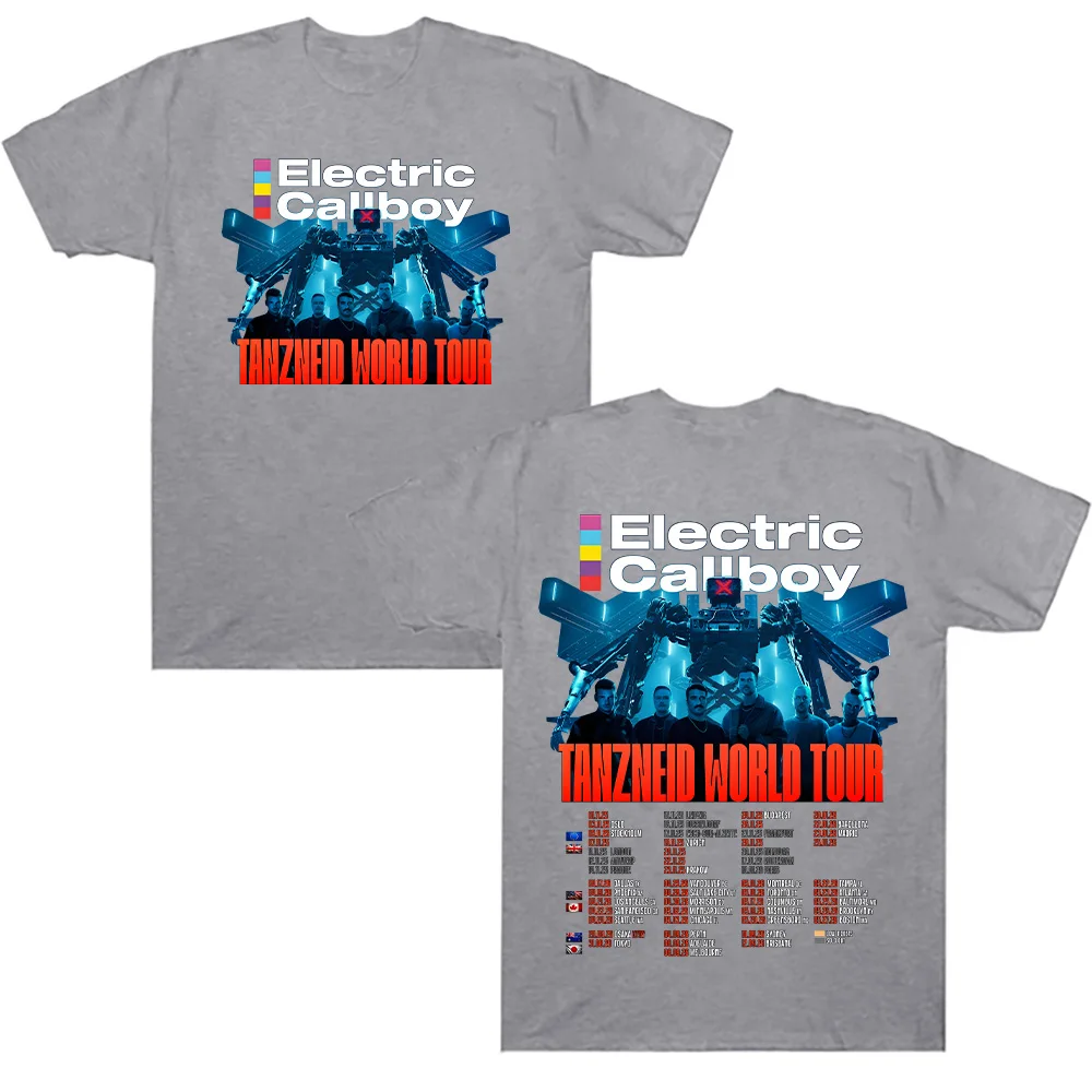 Electric Callboy Tanzneid World Tour T Shirts Unisex Cotton T-Shirts Casual Breathable Pattern Crew Neck Short Sleeve Tees Punk