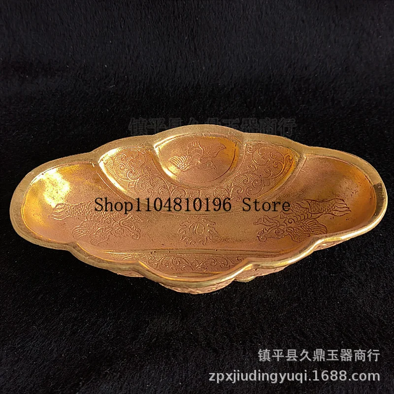 Antique wholesale Antique bronze gilded plates wholesale Home office antique collectible display piece golden plate