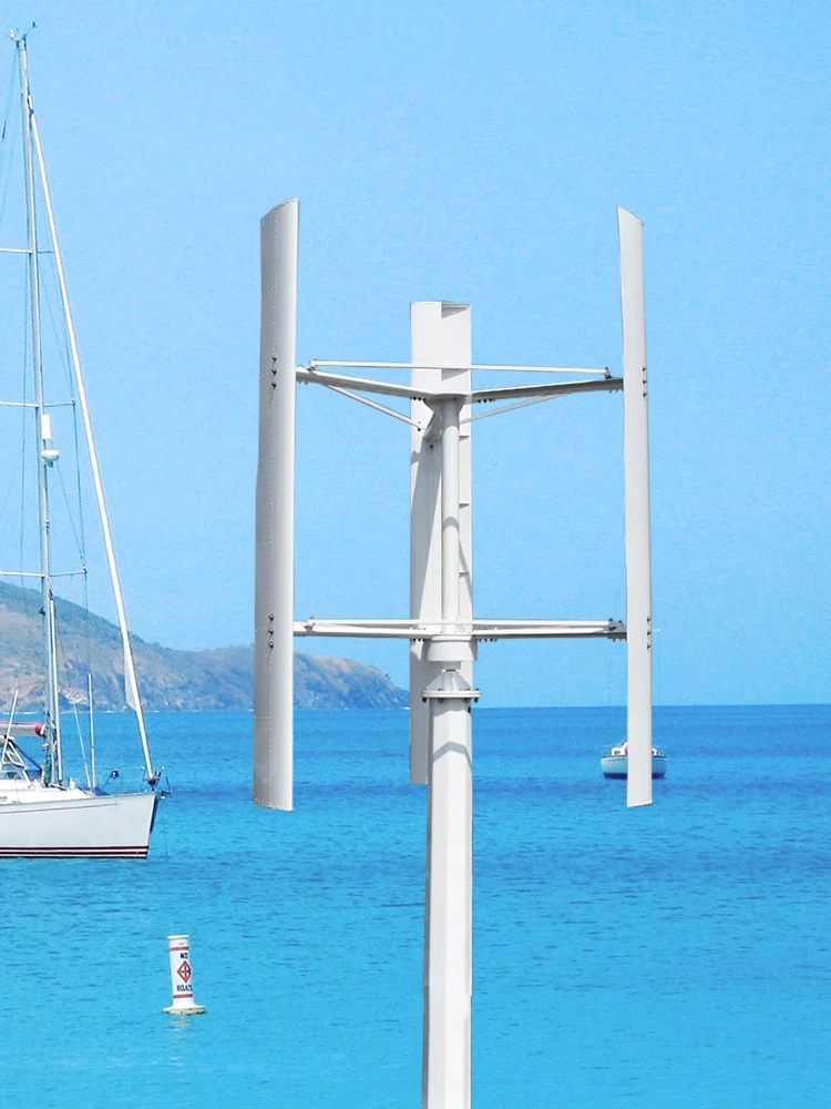 H Type Wind Power Residential Rooftop 24V / 48V Quiet 1000W Vertical Axis Wind Turbine 48V Wind Generator 1KW