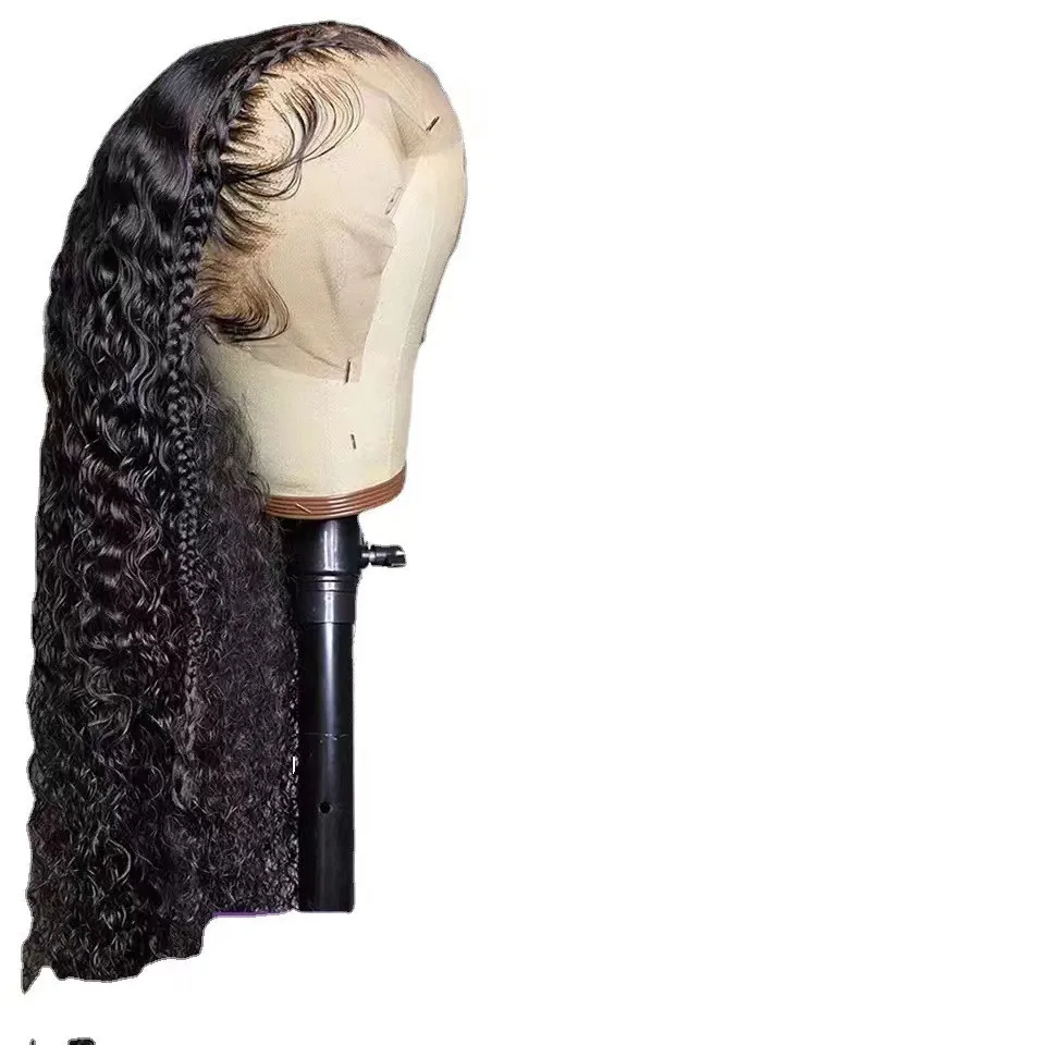 شعر مستعار بشري مجعد غريب للنساء ، شعر مستعار بدانتيل أمامي ، الجزء الأوسط ، طويل ، شعر مستعار من ألياف كيميائية ، غطاء رأس ، 20 بوصة ، 13 × 6