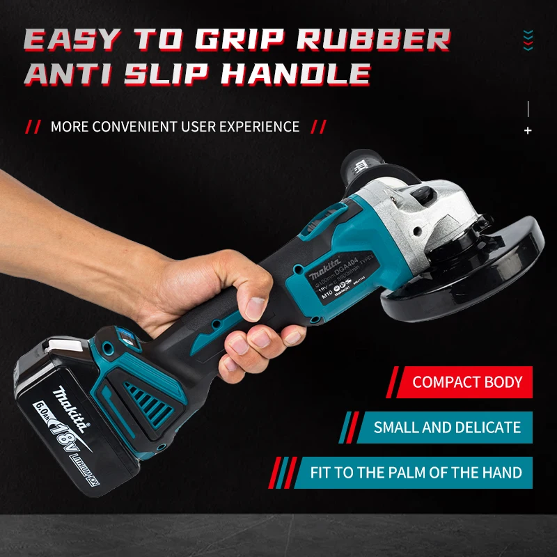 2025 Makita 18V DGA404 Brushless Lithium Electric Angle Grinder Rechargeable Cutting Machine High Power Polishing Machine