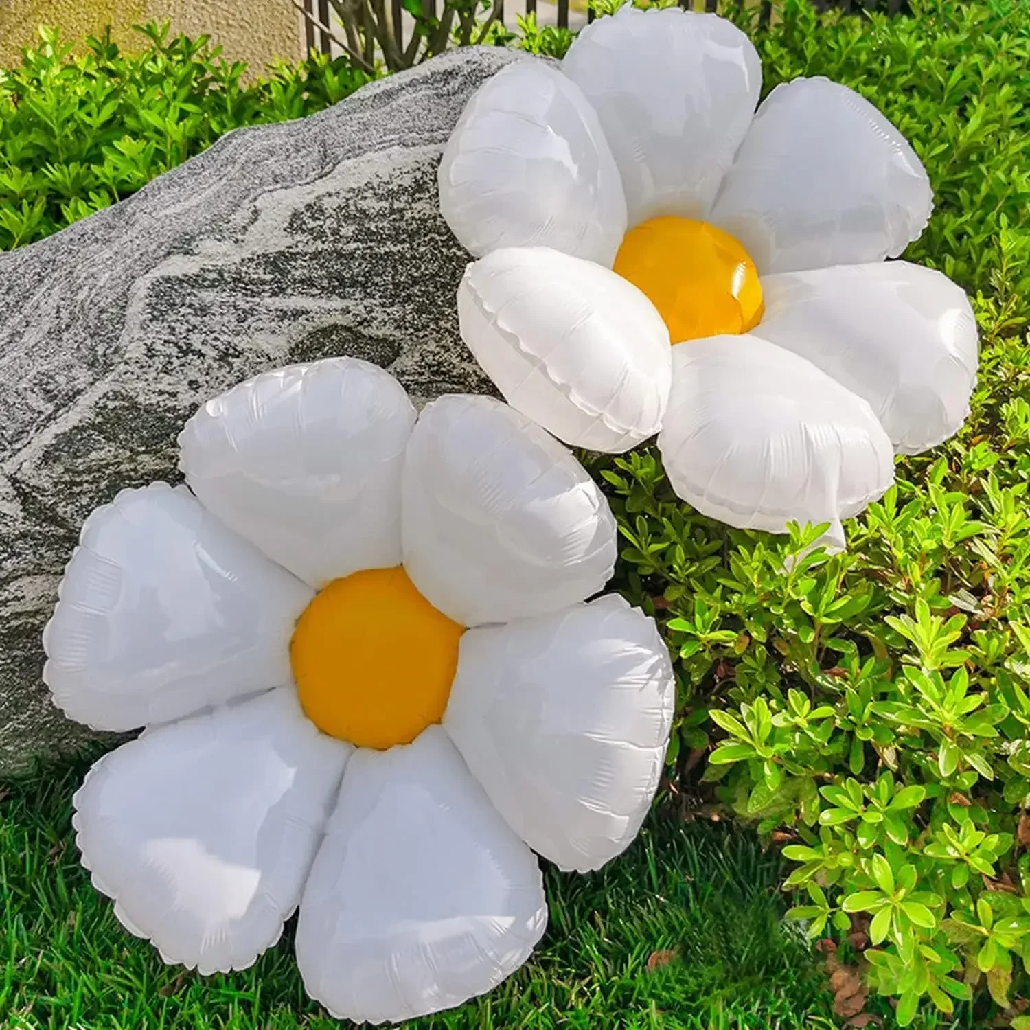 Daisy Foil Balloons White Flower Aluminum Foil Balloon Kids Gifts Birthday Baby Shower Wedding Party Decoration INS Photo Props