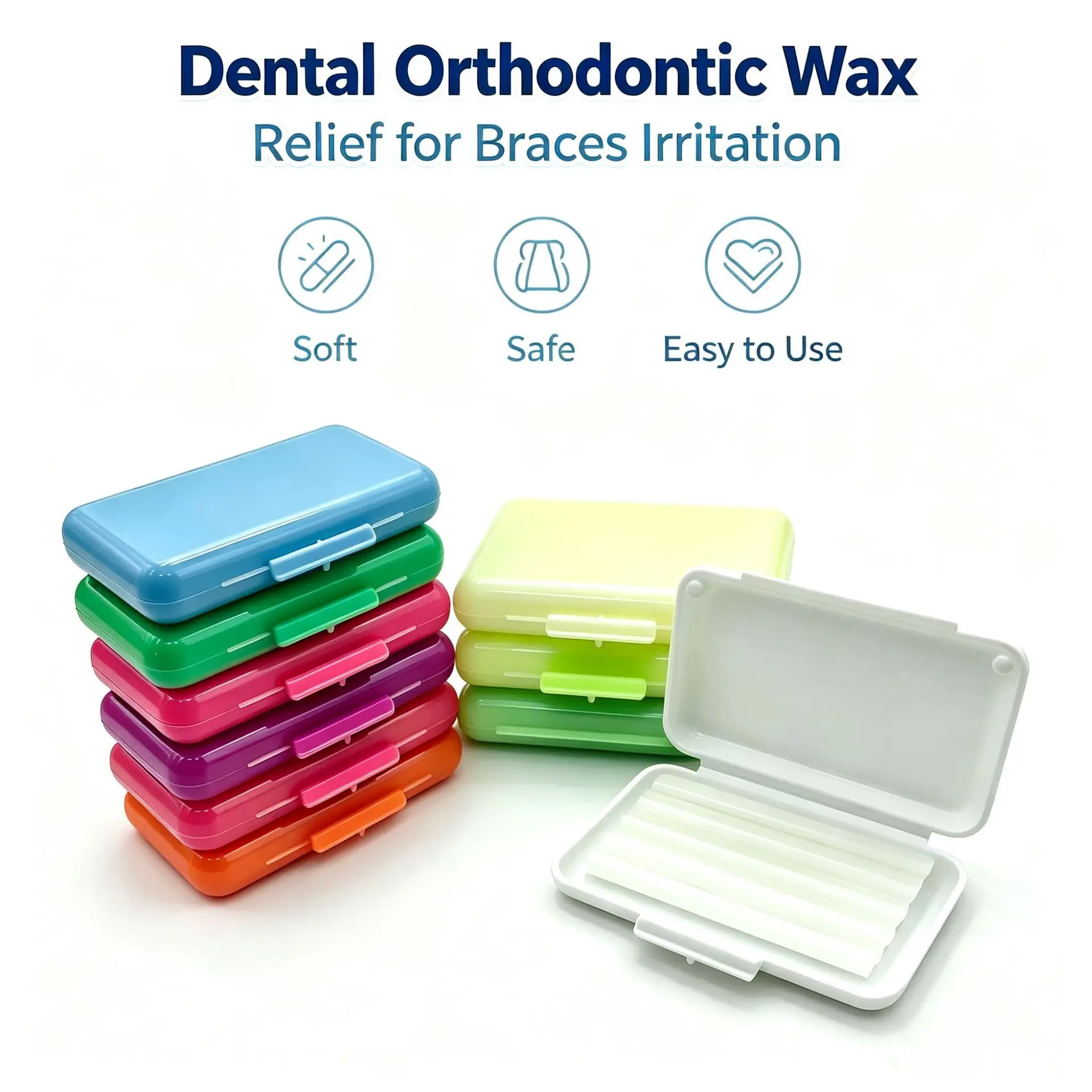 Wholesale 100pcs Dental Orthodontic Wax Braces Protective Film Teeth Whitening Fruit Flavor Dentist Oral Care Orthodontic Wax