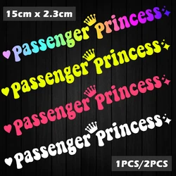 Passenger Princess Reflective Motorcycle Stickers Decor Moto Bike Scooter Body Head Windshield Tank Fender Accessories Decal