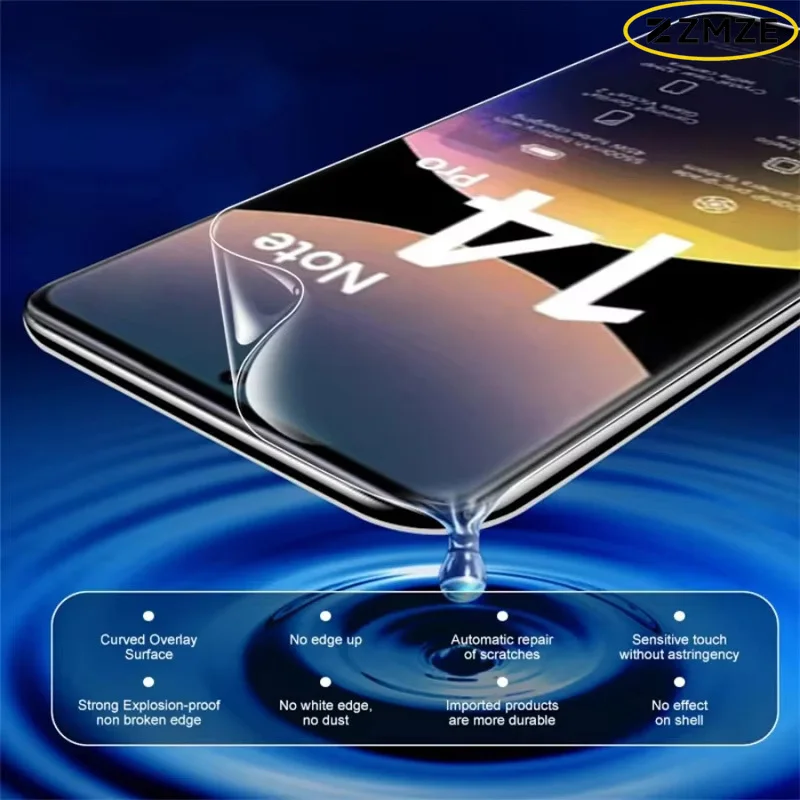 6IN1 Displayschutzfolie für Xiaomi Redmi Note 15 14 11 10 Pro Plus 14S 13 12 Pro Plus Turbo 12S 9T Kratzfeste Hydrogel-Folie – Detail 6