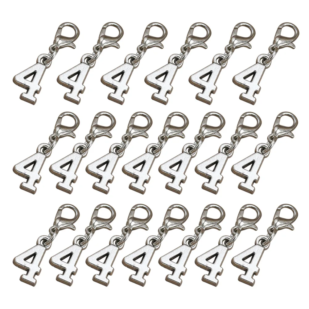

20Pcs Lobster Clasp Earrings DIY Alloy Pendant Charms Set Arabic Numeral Dangle Jewelry Making Accessories Charm Pendant