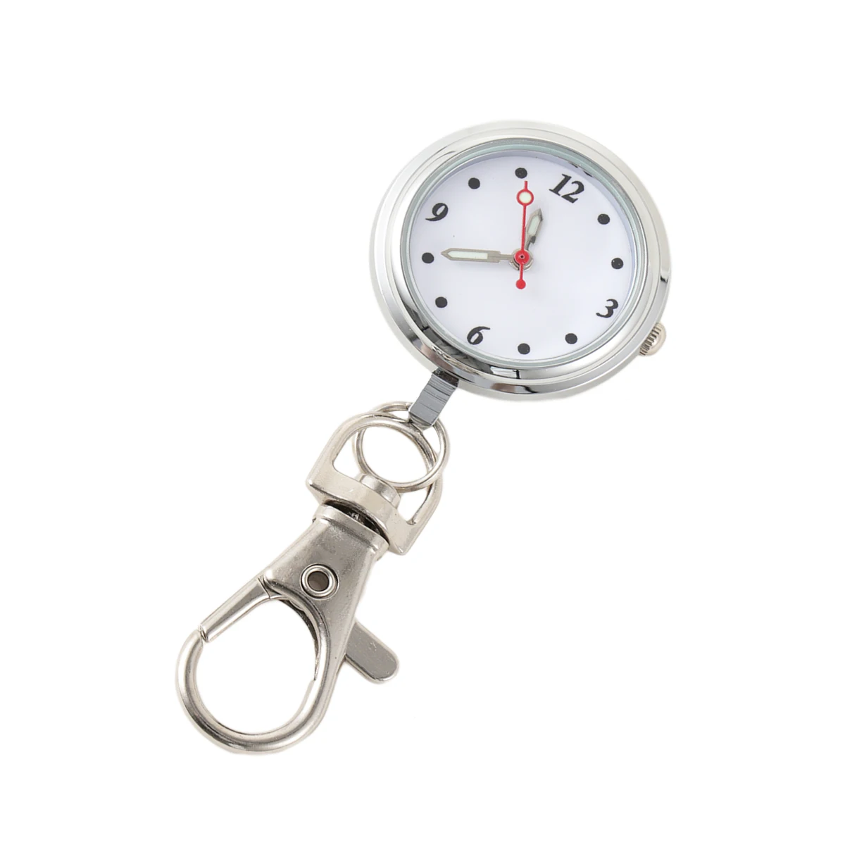 

Classical Pocket Watch Keychain Quartz Large Round Dial Luminous Needle Durable Material Practical Use Great Gift Women Kids