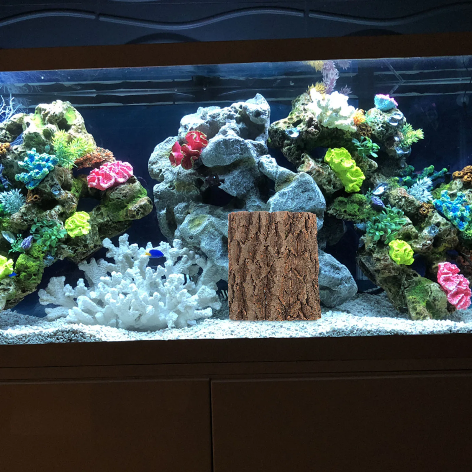 

2pcs Decorative Bark Realistic Soft Tree Habitat Climbing Background Fish Tank Terrarium Cork Reptile Amphibian Wall Driftwood