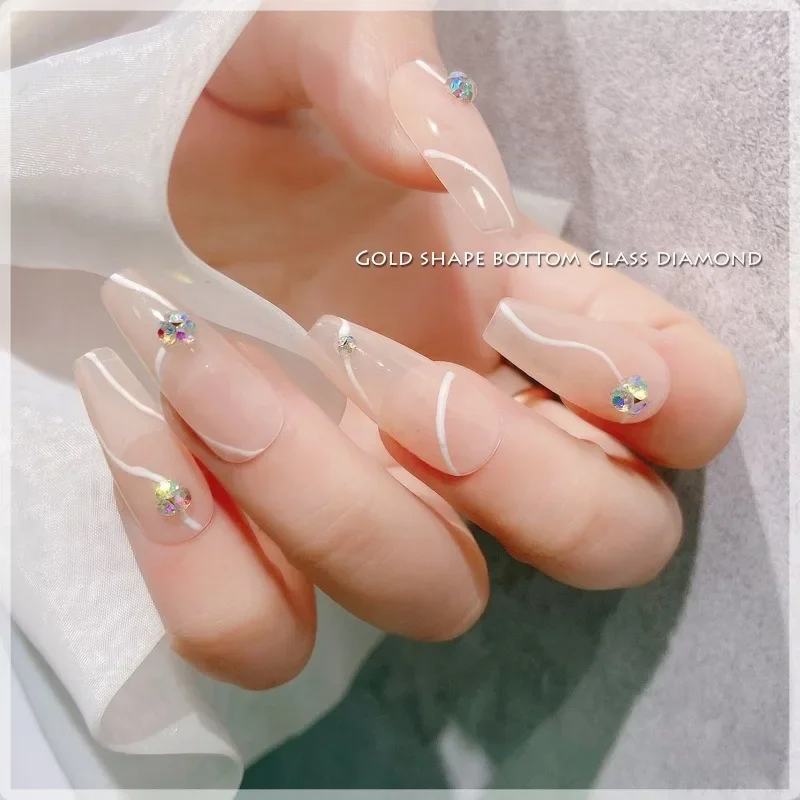 1Set 1000Pcs Mini Pointed Bottom AB Color Rhinestones Gold Base Star Design DIY Nail Art Manicure Decor Box Set