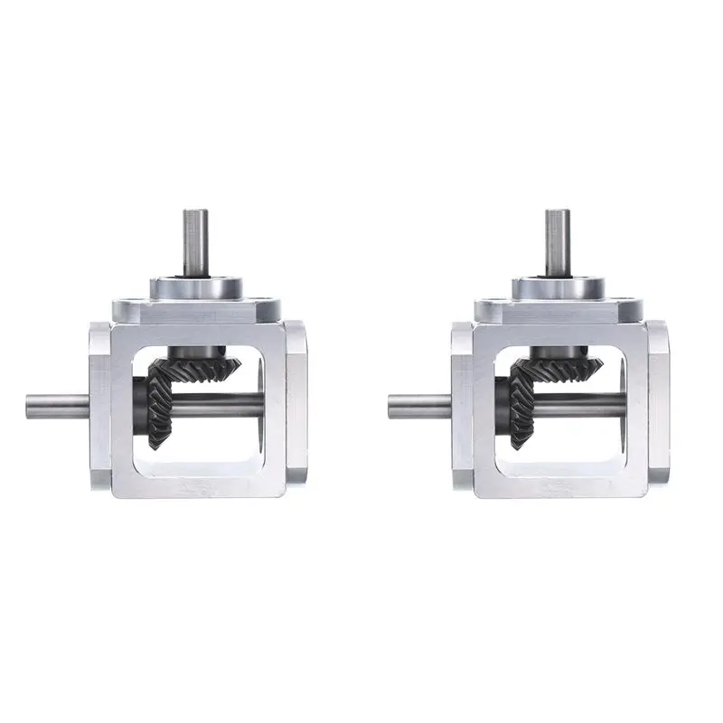 AB33-2X Gear-Box 90 Degree Right Angle Bevel Gear-Box 1:1 Single Output Shaft 1 Module 20 Teeth Bevel Gear Aluminum Frame