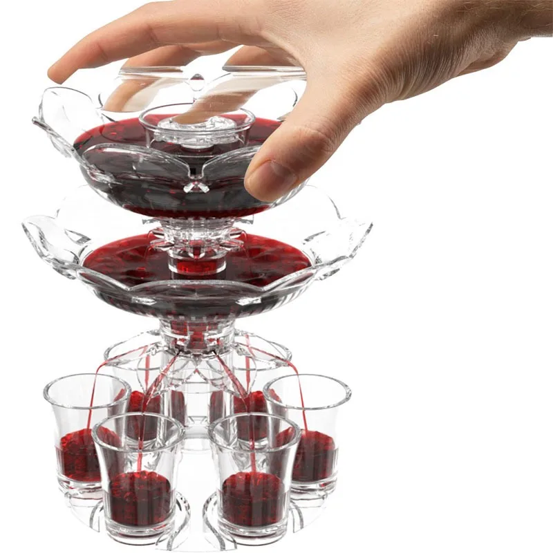 New Style 6 Shot Cup Dispenser Holder Wine Whisky Beer Dispenser Rack Bar Accessories Caddy Dispenser Party Game Drinking Tool