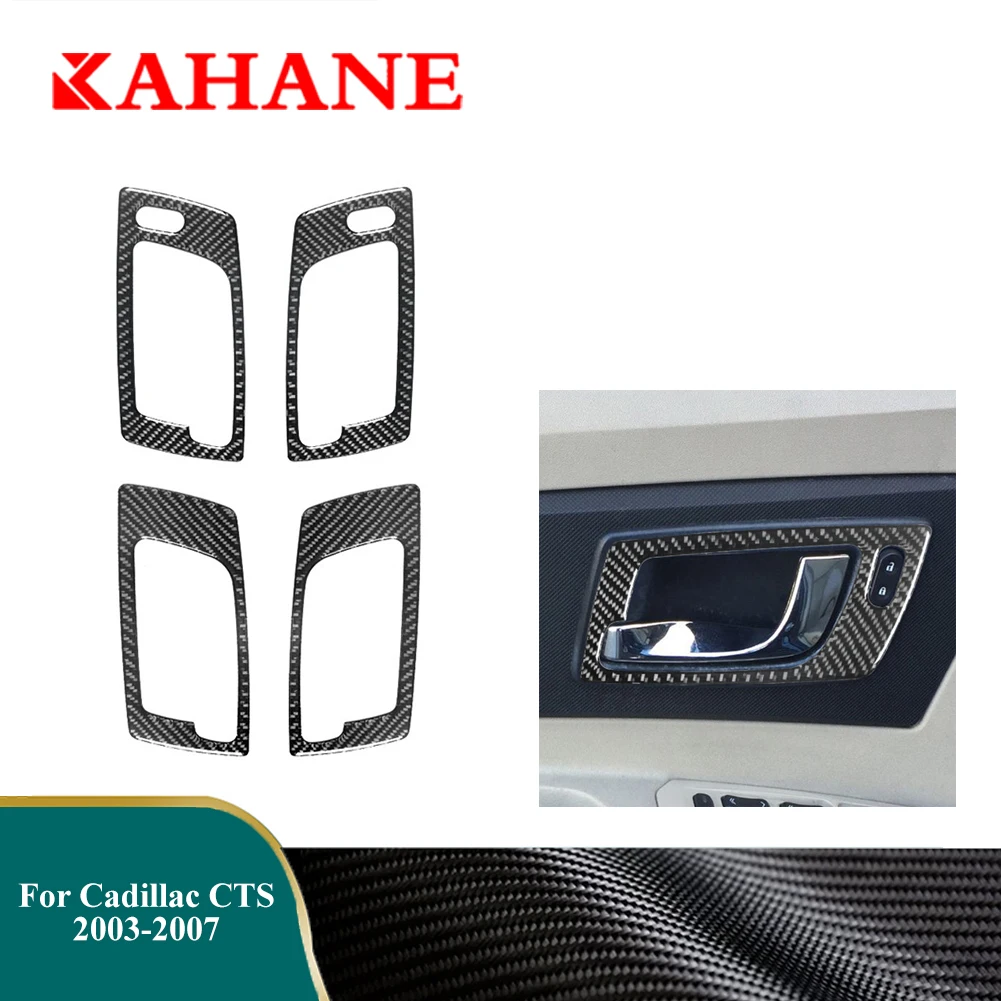 

Car Carbon Fiber Stickers Door Handle Decoration Cover Trim For Cadillac CTS 2003 2004 2005 2006 2007 Interior Accessories