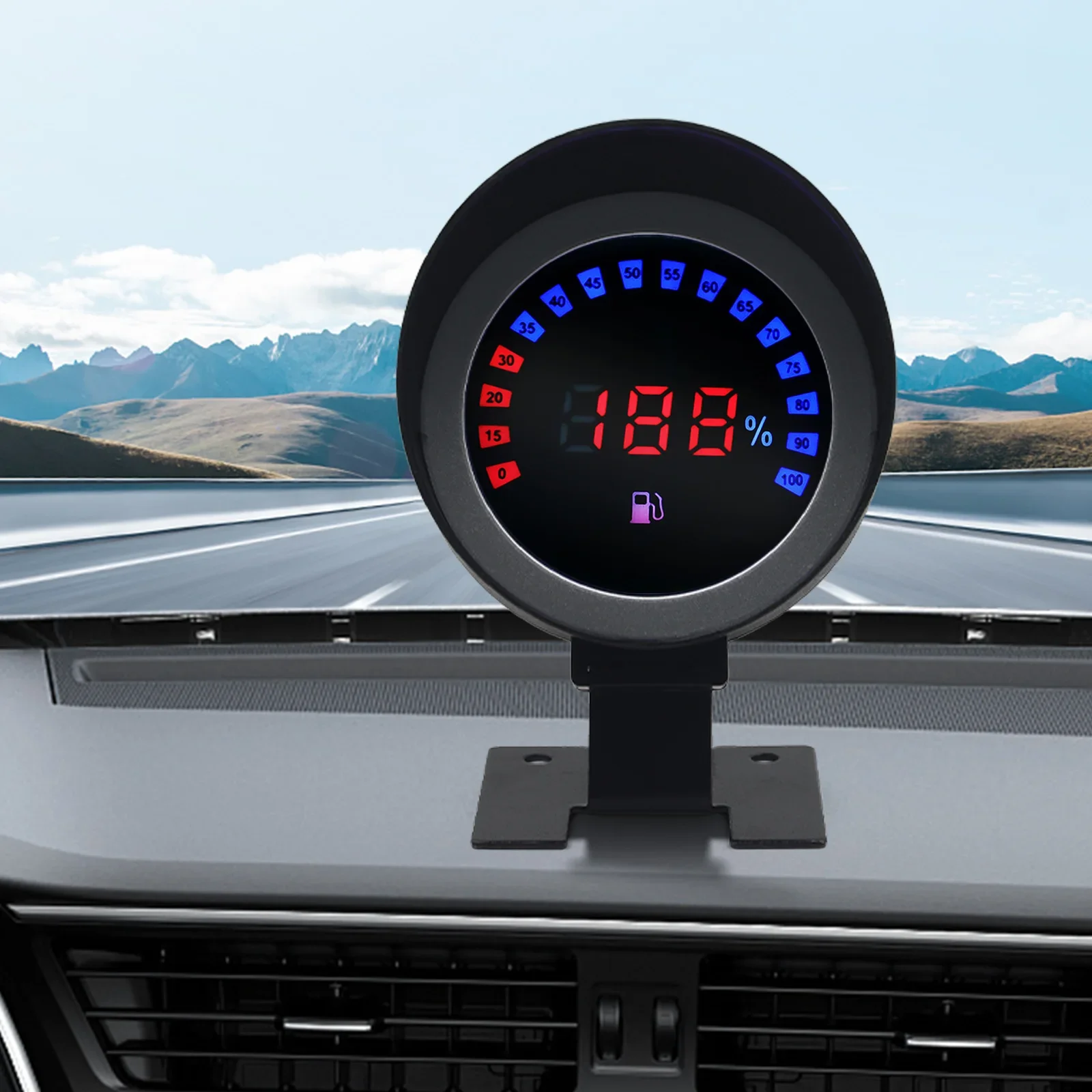 Fuel Level Gauge 100% Red LED Blue Digital Car Automotive Clocks Meter Oil Tank Level Indicator for Car Boat Fuel Level Float view 3