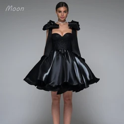 Moon Sparkly Girl Sweetheart Short Formal Occasion Dress Pompadour dress Satin bow Birthday graduation Party PROM Evening gown