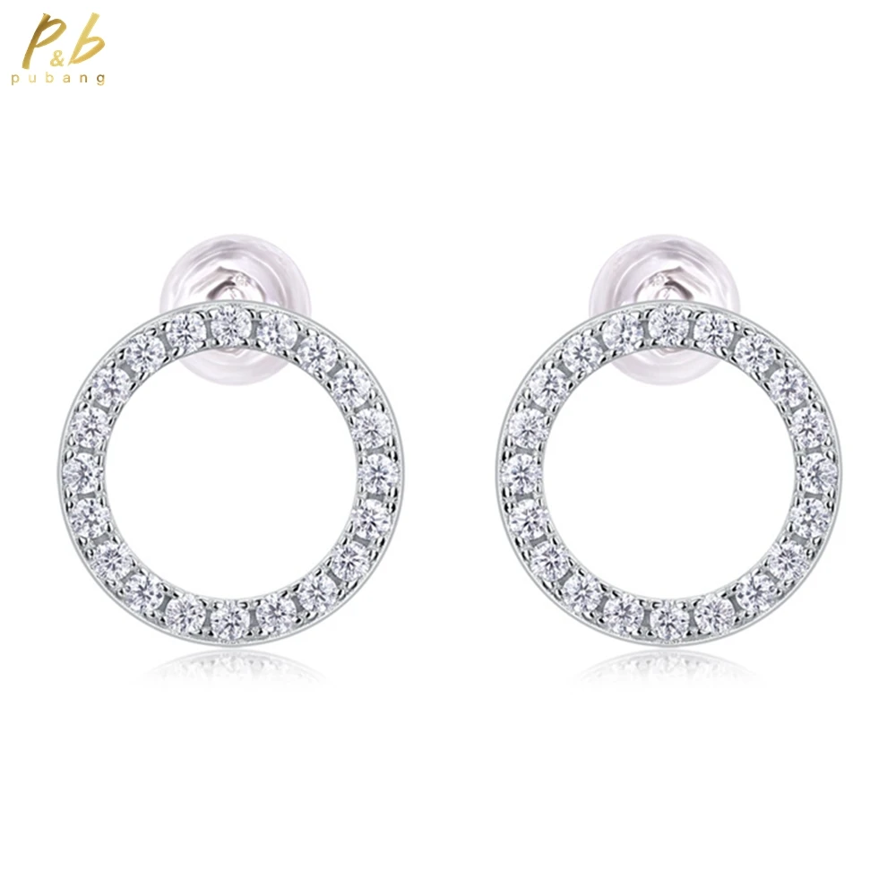 

PuBang Fine Jewelry, твердое серебро 925 пробы 3EX VVS1 D, цвет, настоящий муассанит, бриллиант, драгоценный камень, модные серьги-гвоздики, оптовая продажа