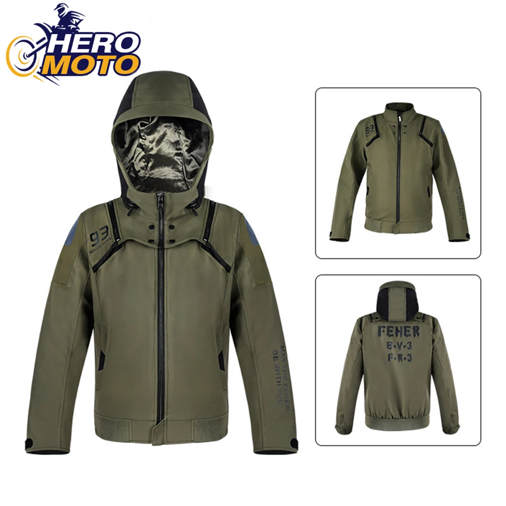 

FEHER Motorcycle Jacket Men Waterproof Motocross Riding Clothing Cold-proof Motorbike Jacket CE Protective Gear Size S-6XL