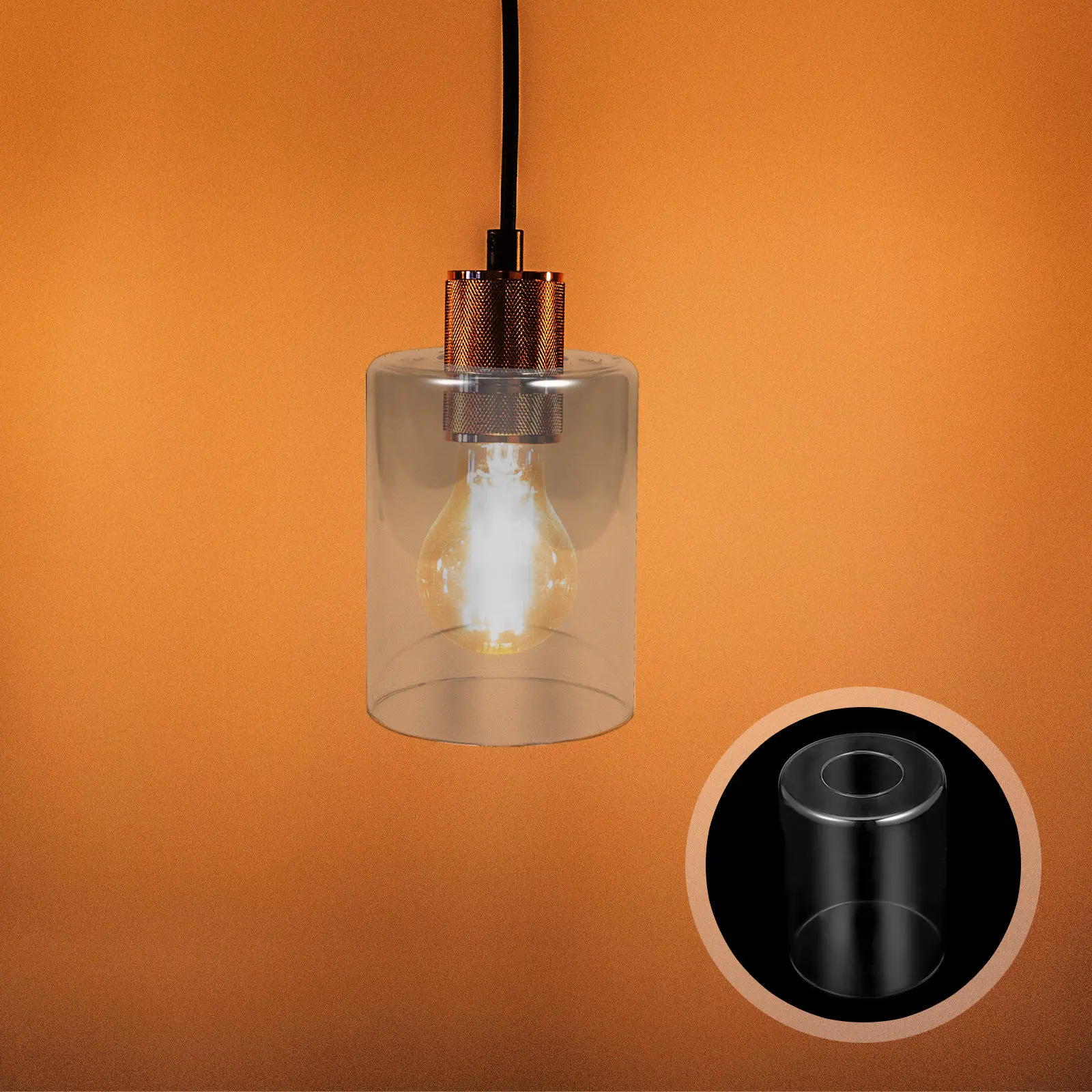Clear Glass Cylindrical Lampshade Transparent Light Shade for Home Commercial Use Replacement Lamp Cover Modern Light Fixture