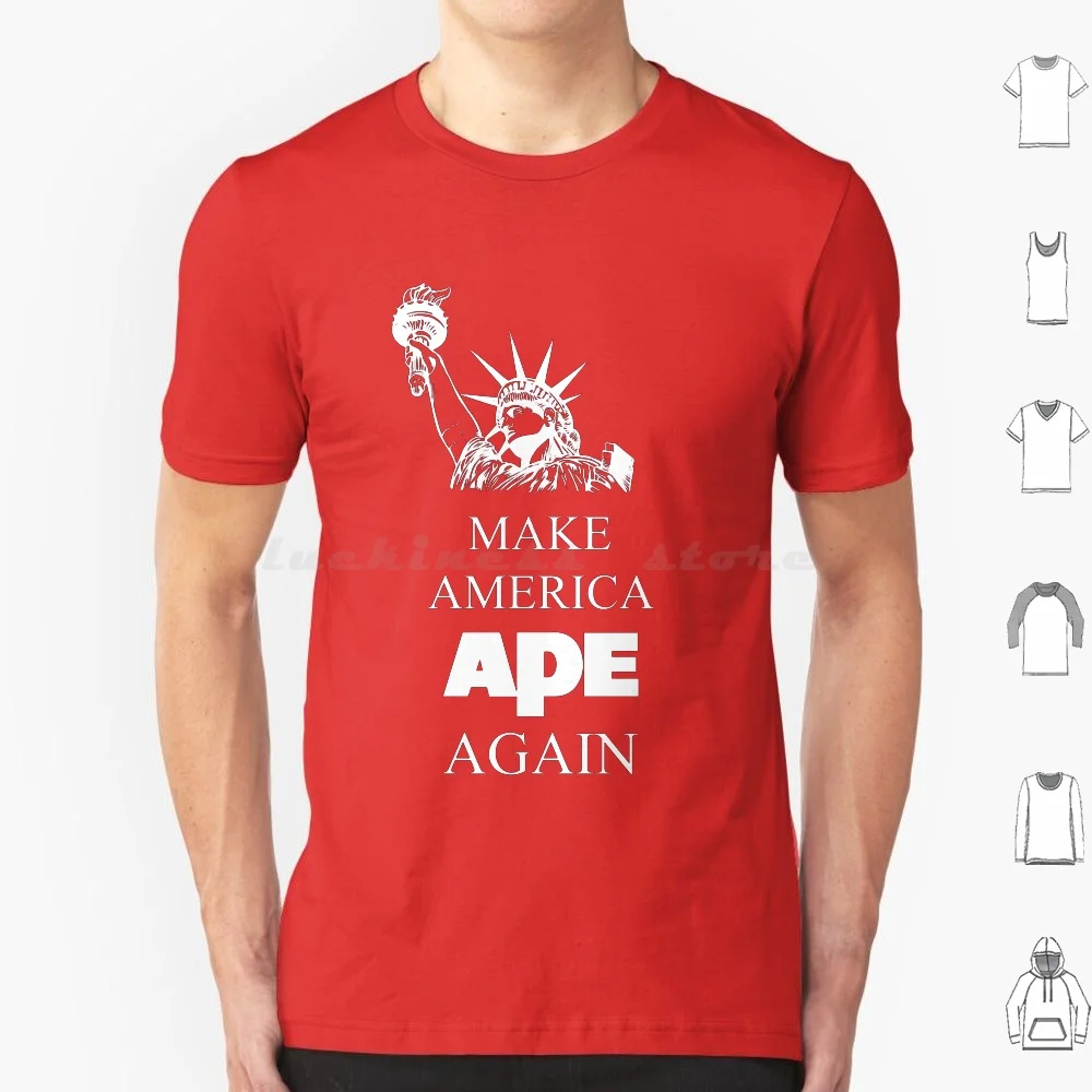

Футболка Make America Ape Again 6xl, хлопковая крутая футболка Trump Maga Make America Great Again Ape Planet Of The Apes Planet Movie