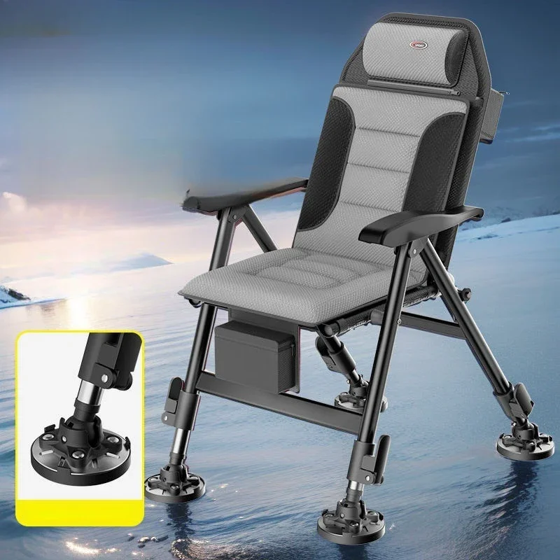 Multifunctional All-Terrain Fishing Chair, Reclining Portable Seat, Lightweight Aluminum Frame, Comfortable Chair for  Fishing