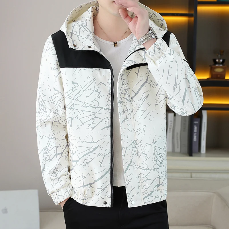 Outdoors, Male, Baseball Outfit, Hiking, Camping, Fishing, Traveling, Driving, Sports, Print, Fashion, Simple, Casual, Jacket