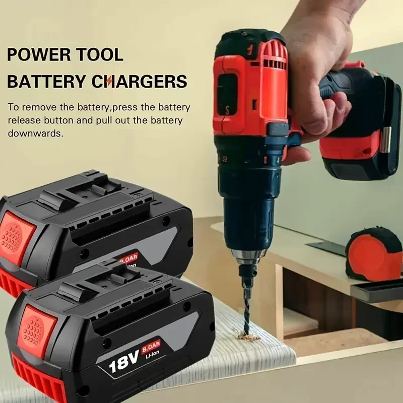 Wiederaufladbare 18V-Akkus für BOSCH 18V Performance 8,0Ah LITHIUM-ION GDS250-Li GSR180-Li GKS185-Li GWS180-Li GSB185-Li Akku – Detail 3