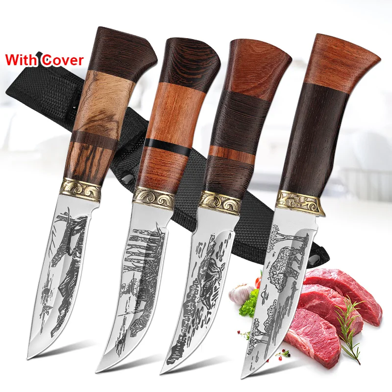 Koch Kochen Knochen messer Holzgriff Hand Schmiede Klinge Küchenmesser Schneiden Fleisch Obst Gemüse Utility Metzger Knochen messer