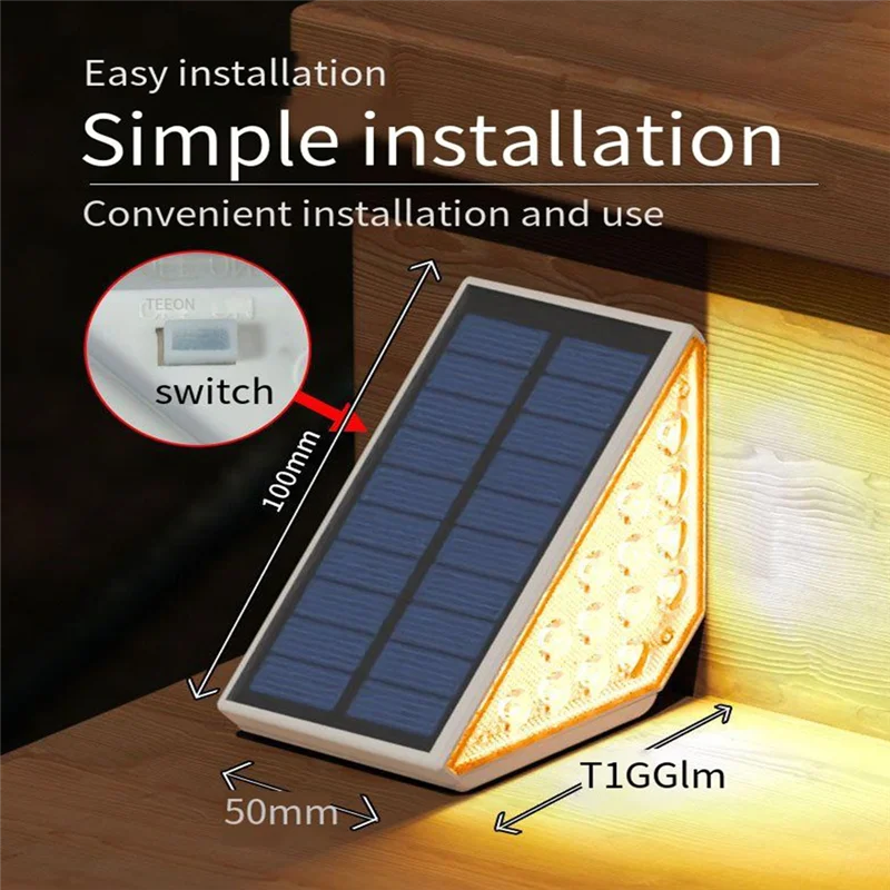 AB45 Luci per gradini per esterni da 2 pezzi Luci per scale impermeabili a LED Luci da ponte ad alta luminosità Luci per gradini multiuso per giardini