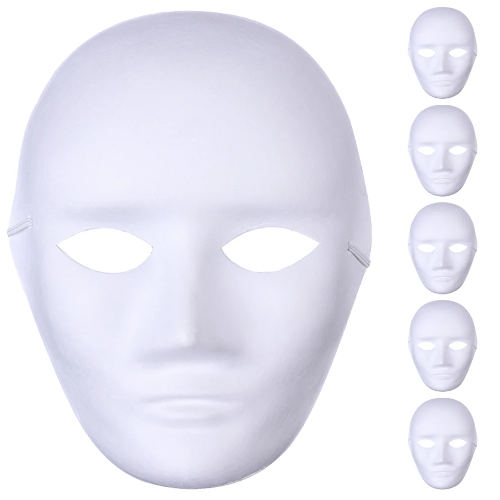 

6 Pcs Peking Mask Diy Masquerade Manual White Pulp Carnival Masks to Decorate Miss