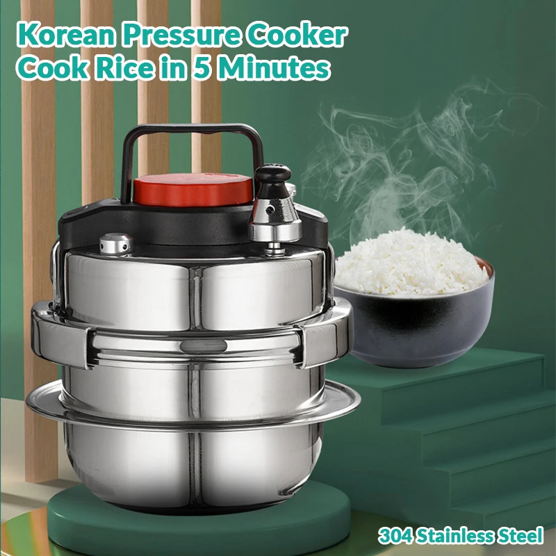 1.4L Outdoor Camping Small Pressure Cooker Household Home Fragrant Rice Multi Layer Cooker 5 Mins Fast Cooking Pot Cookware