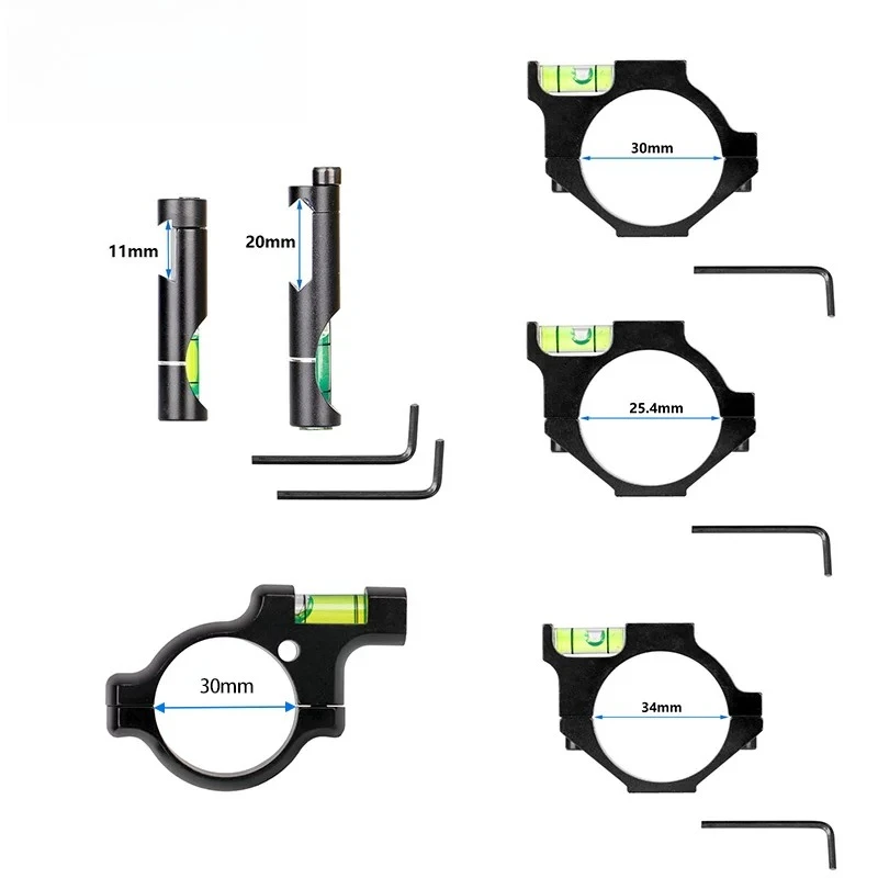11/21mm Level Bracket & 30/34mm Tube Clamp, Scope Bubble Level Calibrator, Flashlight Balance Instrument