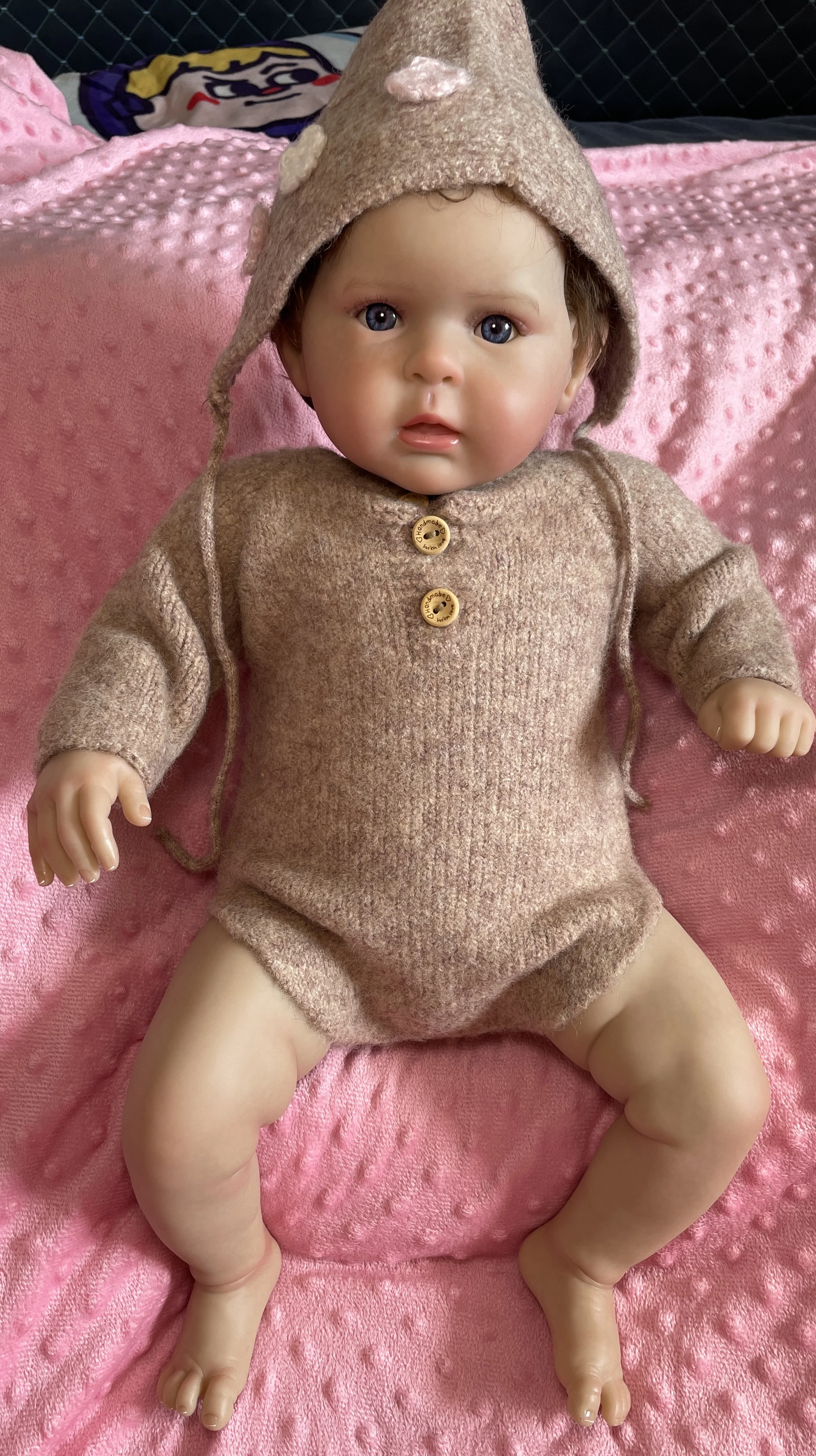 

19-дюймовая реалистичная кукла реборн для коллекции - новорожденное ручной работы с 3D-кориненными волосами и видимыми венами для наследного сокровища