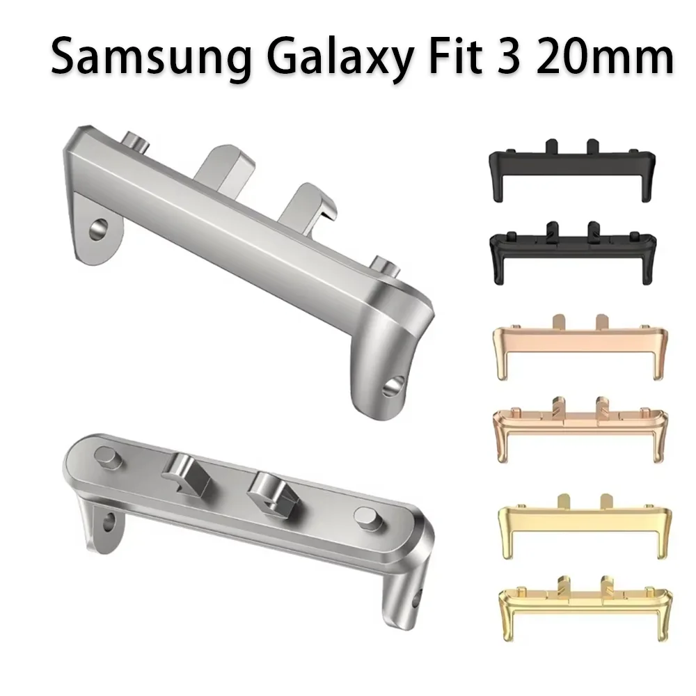 1Pair Adapter For Samsung Galaxy Fit 3 20mm Connector Strap Watchband Bracelet zinc alloy Steel Accessories Fit 3 20mm Width