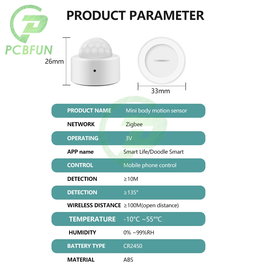 PIR Motion Sensor 2 in 1 Zigbee3.0 Smart Home Human Body Infrared Detector Security Smart Life Work for Alexa Google Home