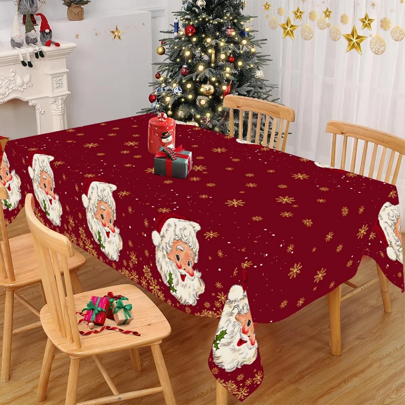 عيد الميلاد سانتا كلوز مفرش المائدة عيد ميلاد سعيد زينة للمنزل 2025 نافيداد نويل عيد الميلاد غطاء الطاولة هدايا السنة الجديدة سعيدة