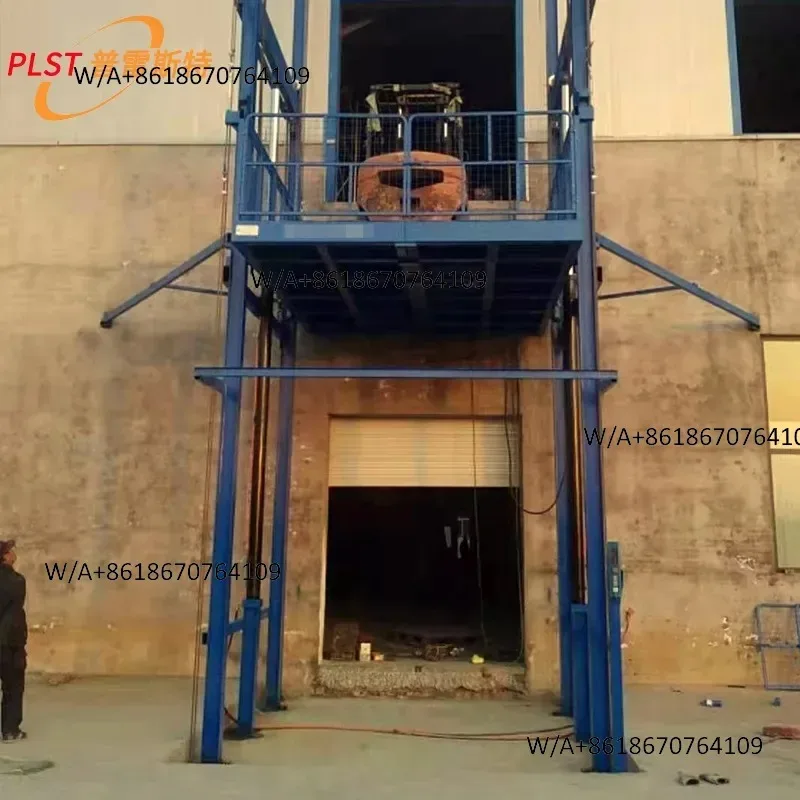 Large workshop industrial guide rail lifting freight elevator, warehouse large tonnage lifting platform, simple factory