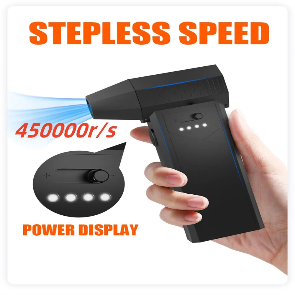 

Violent Fan 450000RPM Powerful Air Blower Vacuum Dust Cleaner Type-C Charging Strong Winds 58m/s Brushless Turbo Jet Blower Dry