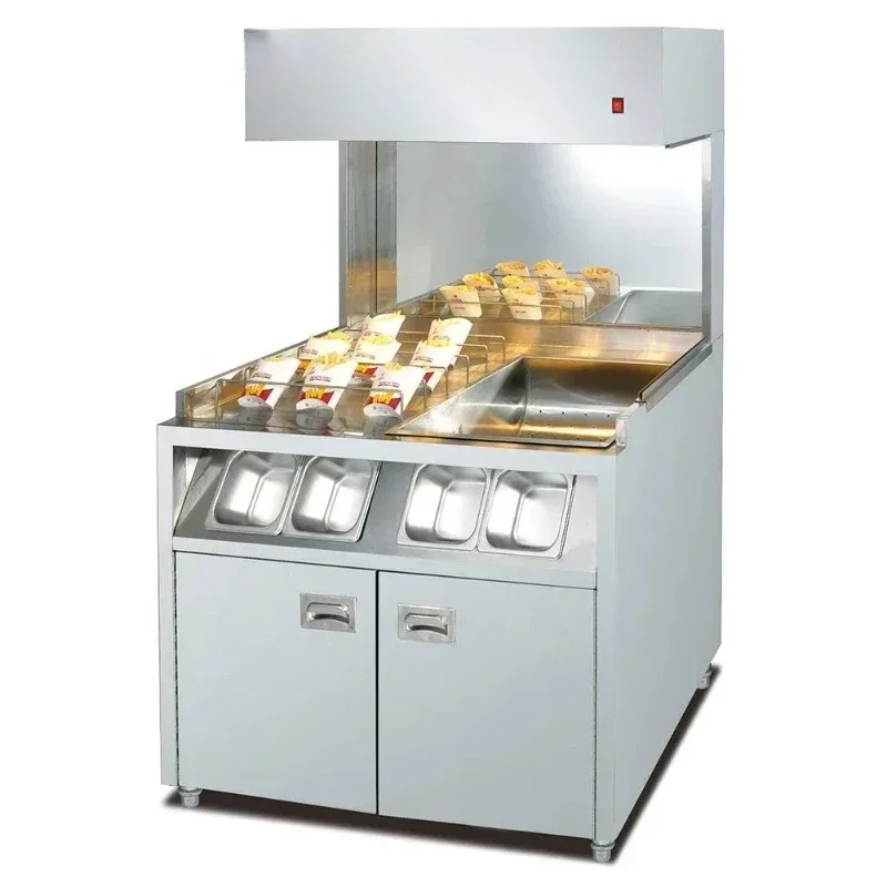 

High quality free standing chips dump station / french fries display warmer Hot sales