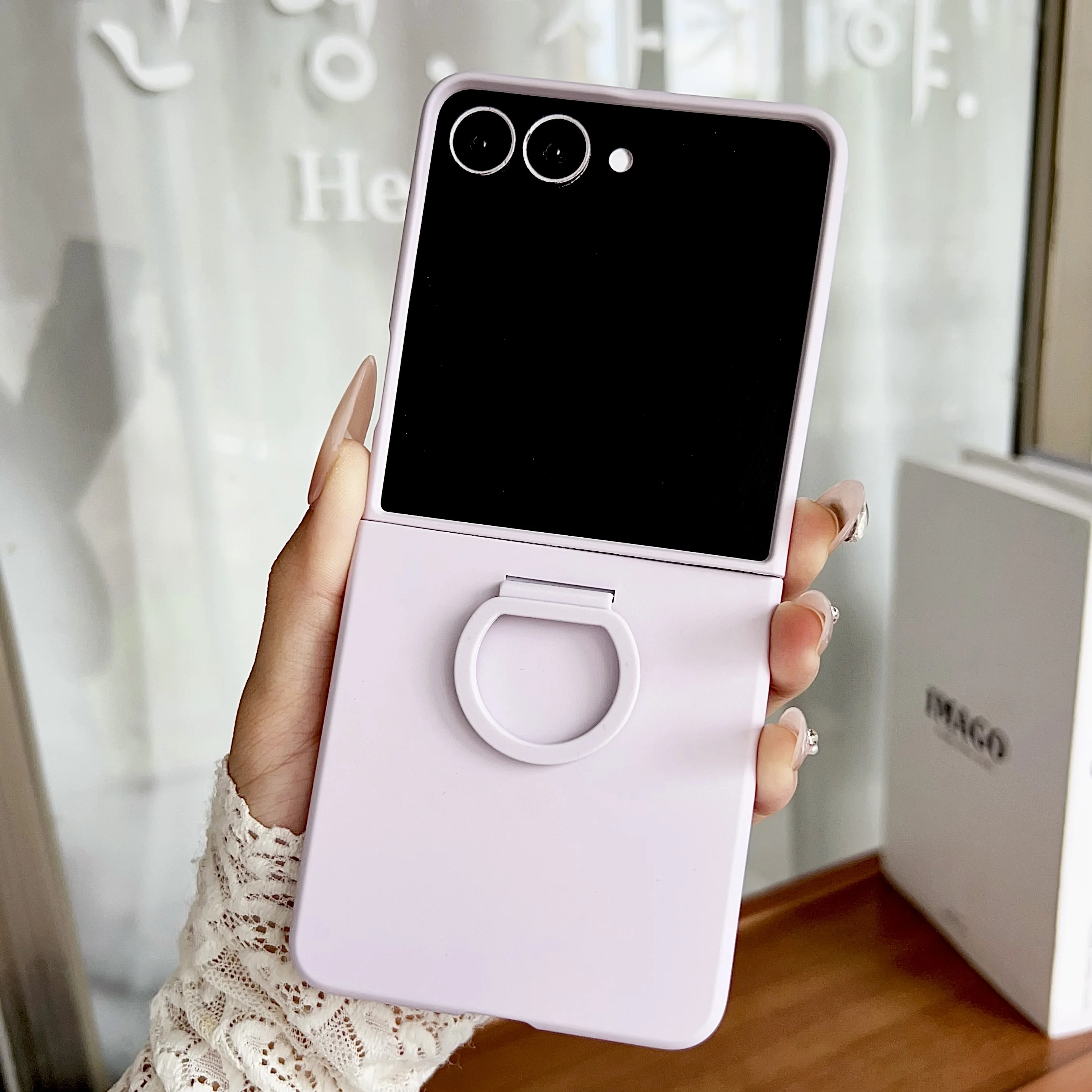 Hartschalen-Handyhülle mit Farbverlauf und Ring für Samsung Galaxy Z Flip 8 7 FE 6 5 Flip7, Schutzhülle mit großem Sichtfenster – Detail 34