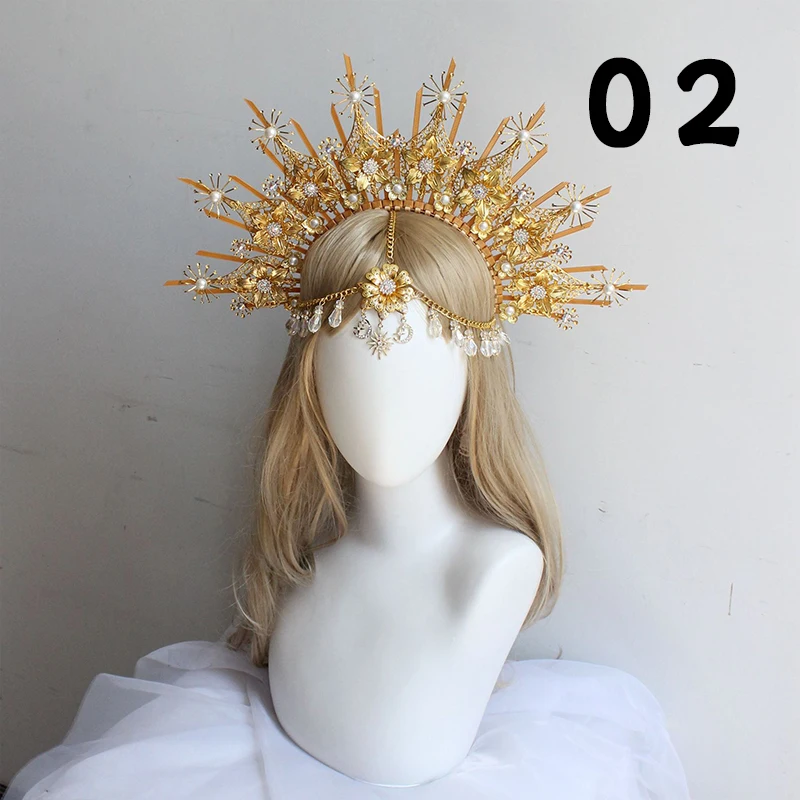 Gothic Halo Kroon Hoofddeksel Barok Koningin Prinses Kroon Haarband Zonnegodin Tiara Diy Materiaal Kit Lolita Haaraccessoires