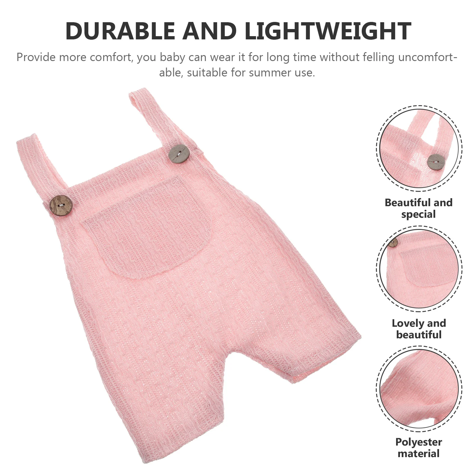 

Newborn Baby Sleeveless Suspender Jumpsuit Summer Outfit Comfortable Baby Photo Shoot Clothes Jumpsuits for Boys Girls