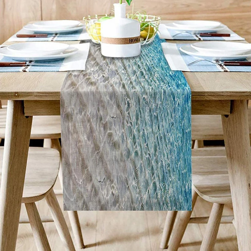 Wave Pattern Kitchen Table Runner Modern Holiday Party Table Runner Home Accessories Kitchen Living Room Coffee Table Decoration