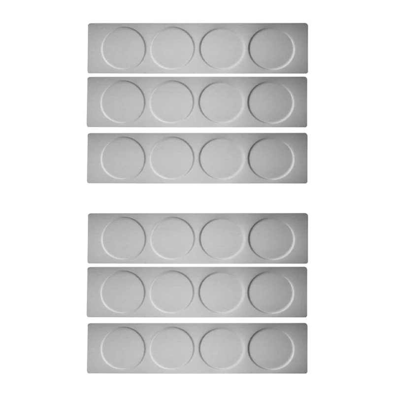 6X Magnetic Spice Jars Rack Stainless Steel Spice Jars Wall Plate Base Wall Mounted Base For Magnetic Spice Tins