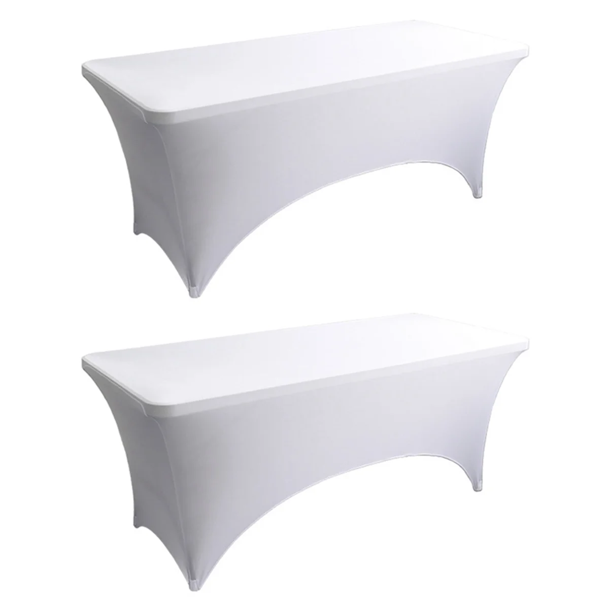 AT53 Manteles para manteles rectangulares, manteles elásticos, para eventos, cócteles blancos