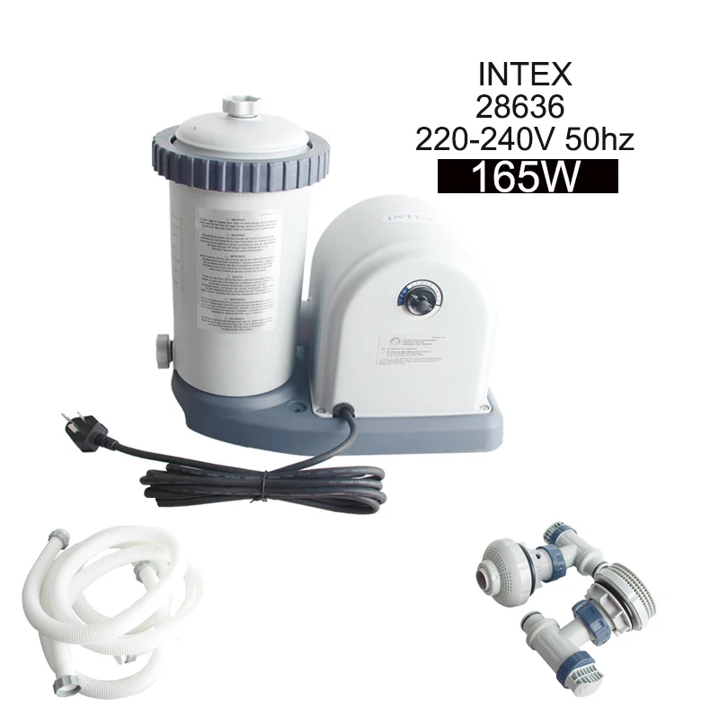 INTEX 165W 1500gal/h 220V Chinese 3-pin plug water filter pump cartridge clean above ground pool swimming summer family pool