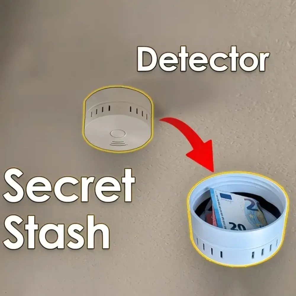 Secret Safe Box Inside Realistic Smoke Detector Shell, Wall-Mounted Hidden Storage for Valuables, Cash, Jewelry