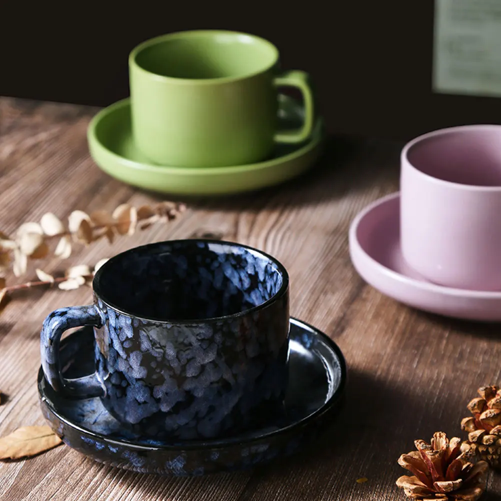 

1Set Ceramic Coffee Cup and Saucer Elegant Multi-Functional Breakfast Milk Tea Water Mug Ceramic Coffee Cup