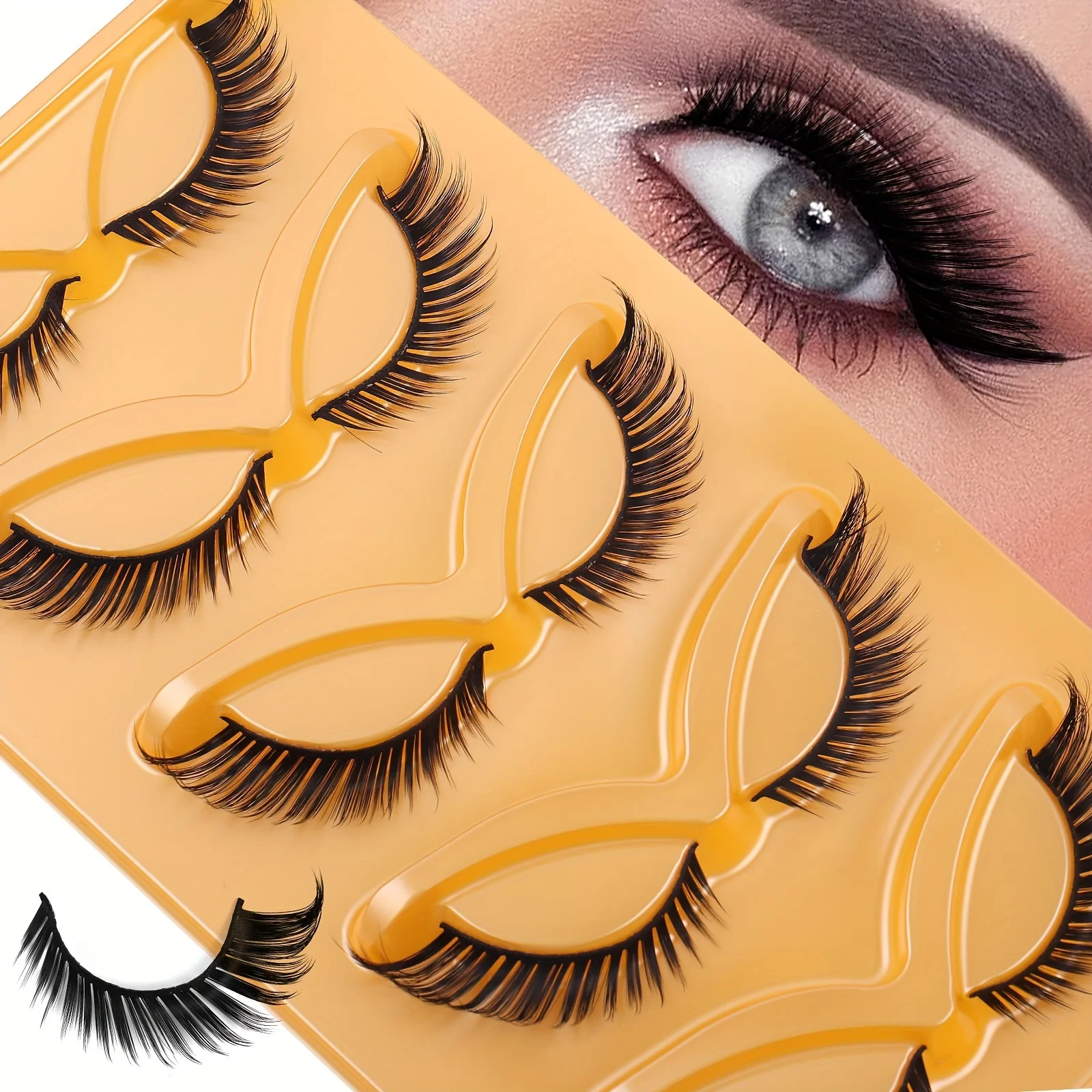 5 Paar Cat-Eye-Wimpern, natürlicher Look, Engelsflügel-Wimpern, verlängerte 3D-Wimpern, perfekt für den täglichen Gebrauch